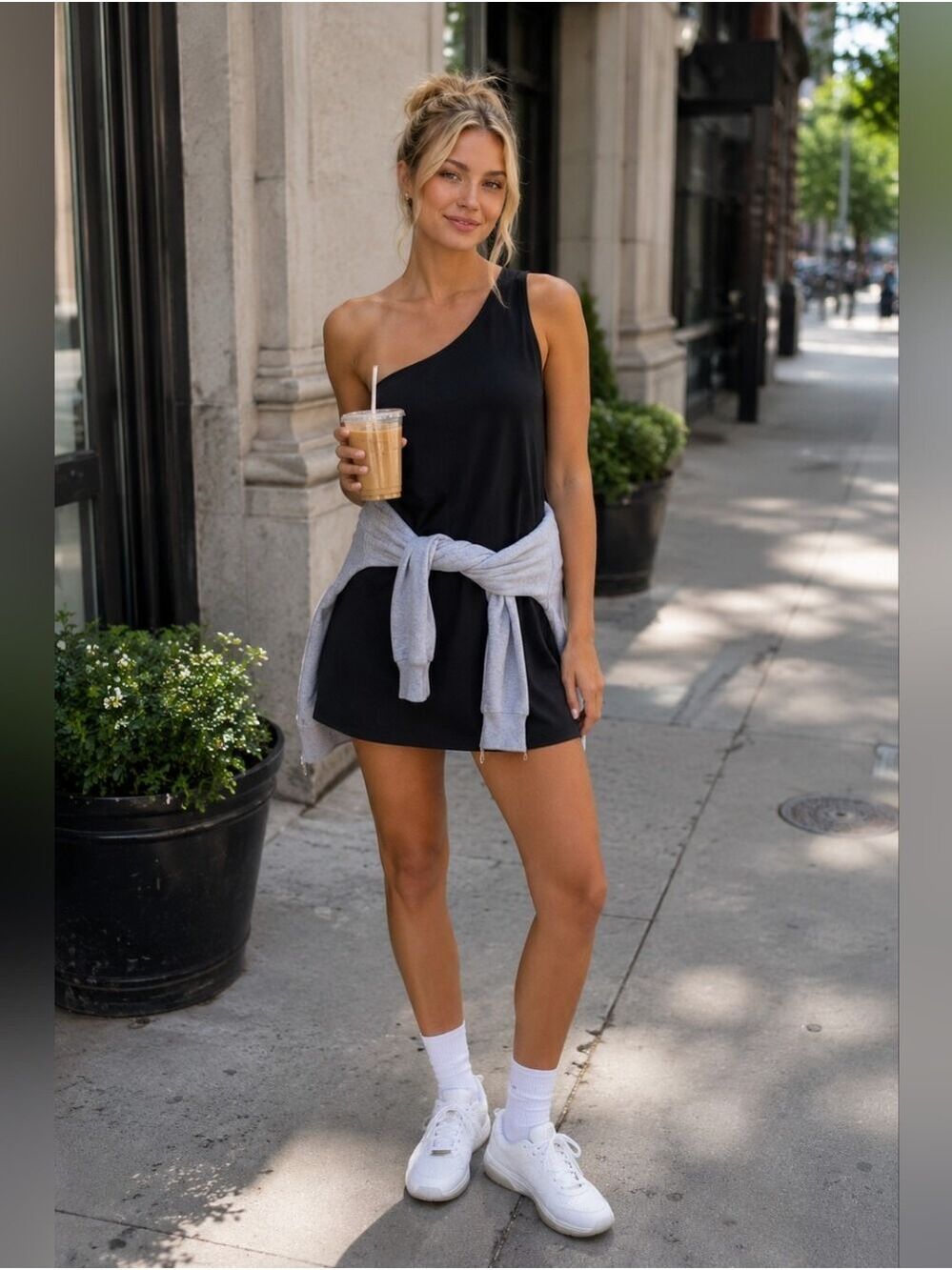Abercrombie Traveler Athletic Dress Black Built In Shorts Athleisure M